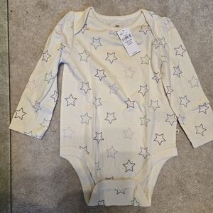 NWT Baby GAP Multi-color Stars  L/S Onesie 18-24 Months Organic Cotton